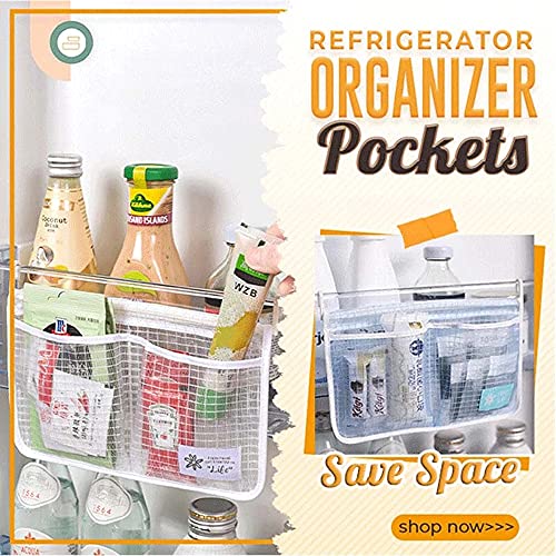 2 Pack Minimalist Refrigerator Organizer, White, Blue, Kitchen Storage & Organization Product Accessories, Caddy, Door Mount, Polypropylene, 22x22cm, 15g, 2 Compartments - view 2