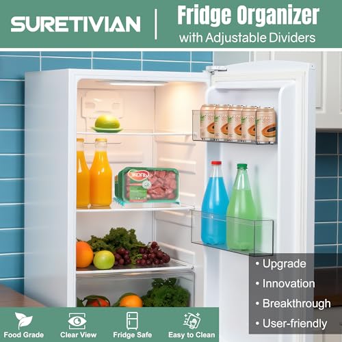 Freezer Organizer,12" Visible Fridge Organizer Rack with Removable Dividers - view 2
