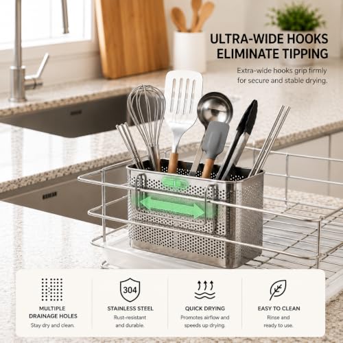 SUS 304 Silverware Basket for Dish Rack, Hanging Utensil Holder - view 2