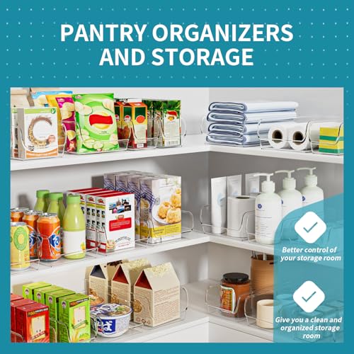 Set of 6 Clear Plastic Storage Bins - The Ultimate Pantry Organizers and Storage Solution for Kitchen, Cabinet, and Refrigerator Organization - view 4