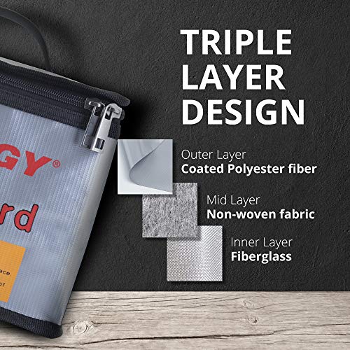 Fire Retardant Lipo Zipper Bag for Charging and Storing Lipo Battery Packs, 8.5 x 6.5 x 5.7inch - view 2