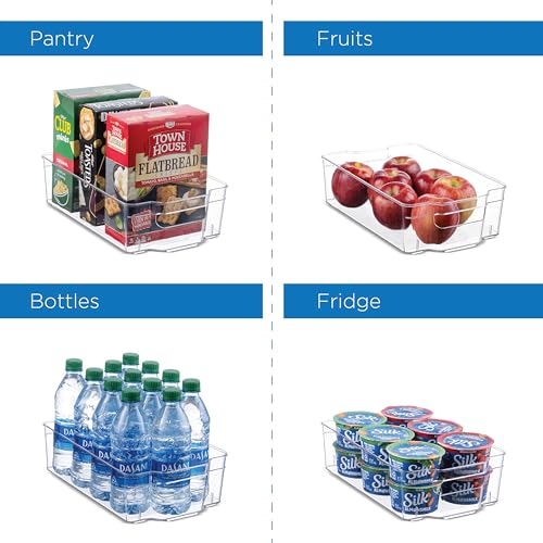 Set Of 10 Refrigerator Organizer Bins - 5 Wide and 5 Narrow Stackable Fridge Organizers for Freezer, Kitchen, Countertops, Cabinets - Clear Plastic Pantry Storage Rack - view 3