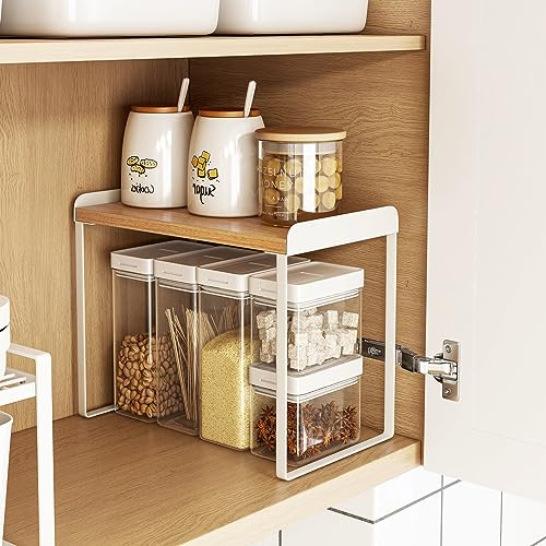 Stacking Wood Shelf Organizer, Counter Cabinet Storage Rack, 16 inch - view 5