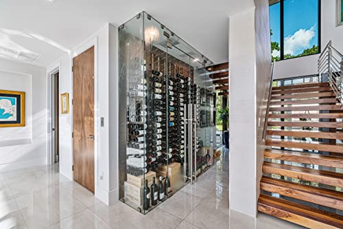 W Series Pro Wine Rack 6 - Double Depth, Metal Wall Mounted Wine Rack - Modern, Easy Access Wine Storage - Space Saving Wine Rack with Storage Capacity (36 Bottles, Matte Black) - view 6