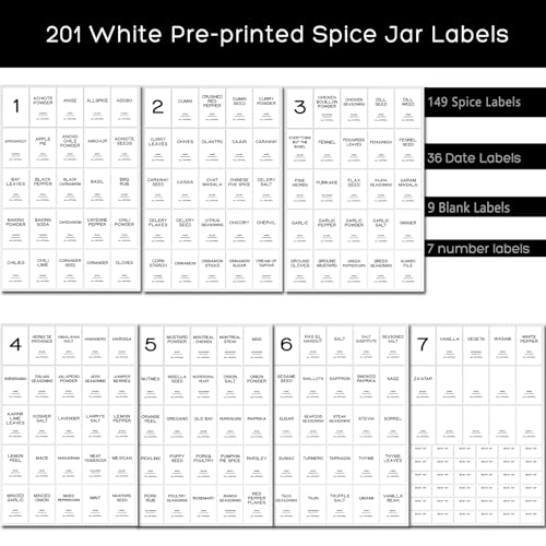201 Spice Jar Labels - Preprinted Minimalist Waterproof Stickers for Kitchen Jars, Herb & Seasoning Labels for Pantry Organization - view 4