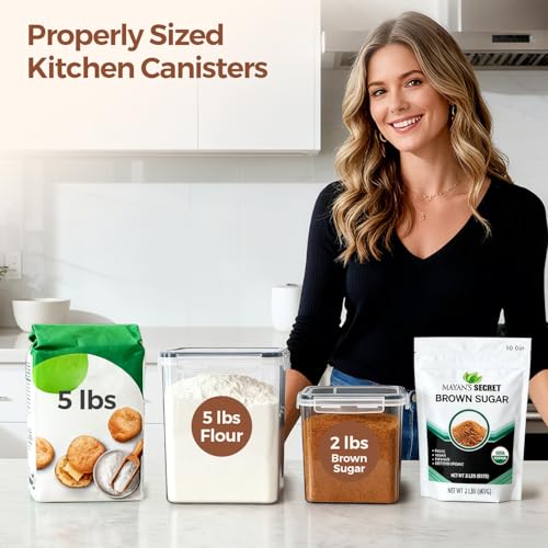 Airtight Flour and Sugar Container 2.6Qt & 5.5Qt 3Pack, Wide Mouth - view 4