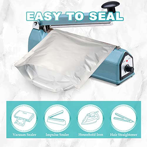 50pcs 1 Gallon Mylar Bags for Food Storage, 10 Mil 10"x14" Stand-Up Zipper Pouches Resealable and Heat Sealable Bags for Long Term Food Storage(10"x14", Extra Thick) - view 3