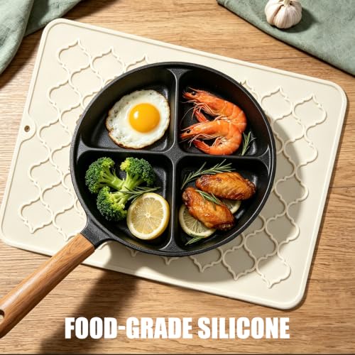 2 Pack Silicone Dish Drying Mat for Kitchen Counter Shower Caddy Rack Meal Prep Refrigerator Liners Essentials Dining Place Mats Sink Storage Vanity Trays Dryer Drainers Items Women Gifts - view 4