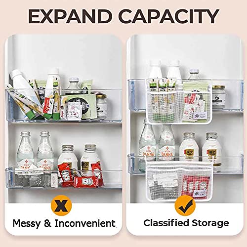 2 Pack Minimalist Refrigerator Organizer, White, Blue, Kitchen Storage & Organization Product Accessories, Caddy, Door Mount, Polypropylene, 22x22cm, 15g, 2 Compartments - view 5