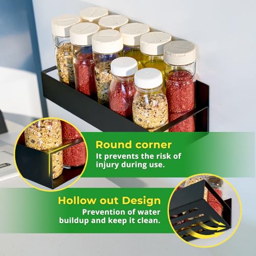 Magnetic spice rack set for refrigerator, space saver with rack | Strong magnetic shelf for fridge, extra storage | Seasoning organizer for Kitchen - view 5
