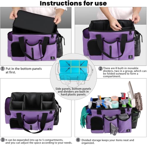 Cleaning Caddy Bag Built-in hard plastic sheet Adjustable Shoulder Strap - view 7