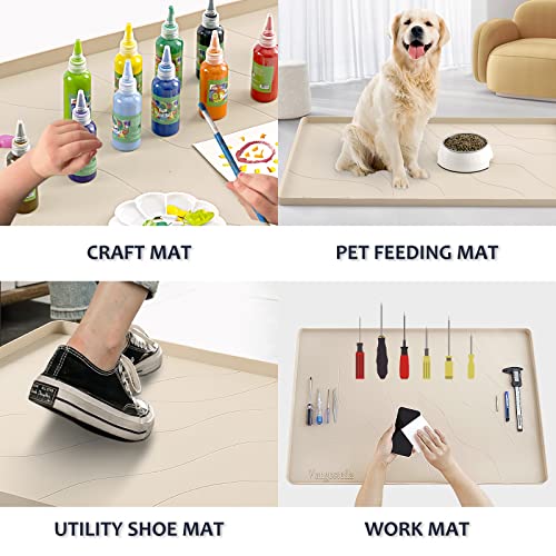 Heavy Duty Silicone Under Sink Mats for Kitchen Waterproof 31" x 22", Extra Thick Under Sink Rubber Mat Drip Tray, Raised Edge Under Sink Liner,Prevent Drips, Leaks, Spills,Taupe - view 6
