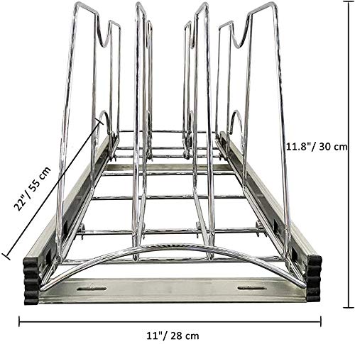Pull Out Cookie Sheet Organizer, 11" W x 22" D x 11.8" H, Chrome - view 2