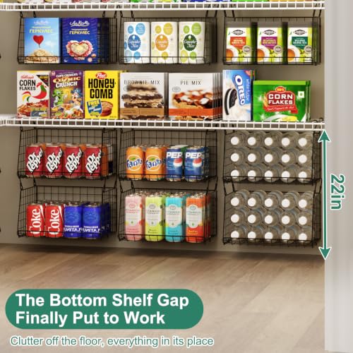 3 Pack Under Bottom Shelf Hanging Baskets for Pantry - view 4