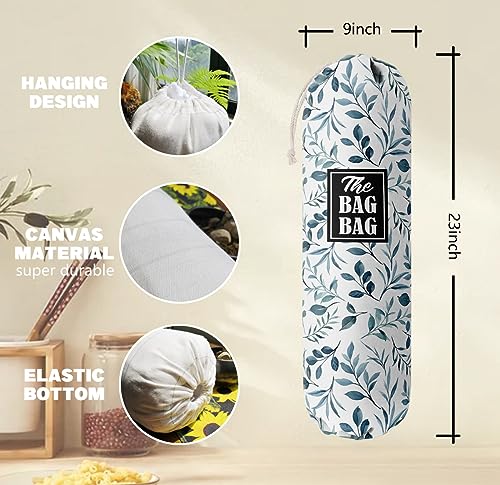 The Bag Grocery Bag Holder, Leafage Grocery Bags Holder Organizer, Wall Mount Plastic Bags Storage Container Dispensers, Kitchen Gifts For Women Family Friends Grandma Mom(E-6) - view 3