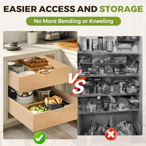 Pull Out Drawers for Cabinet Wood 27" W x 23" D Slide Out Organizer - view 4