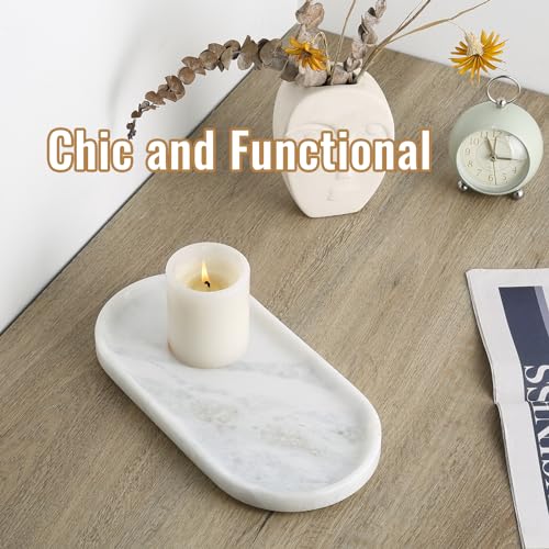 African Natural Marble Decorative Tray, 12"x6" - Countertop Organizer, Catchall Tray for Perfume, Candles, Jewelry - view 7