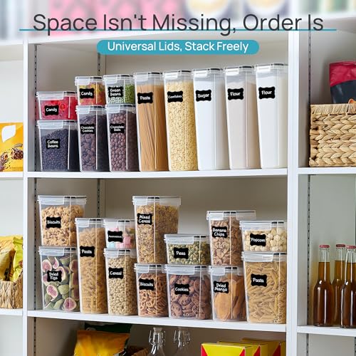 Airtight Food Storage Containers with Lids, 24 pcs, Black - view 6
