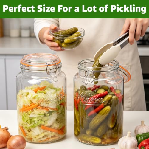1 Gallon Glass Mason Jars with Airtight Lids, 2 Pack - view 6