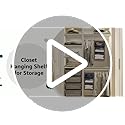 2 Pack 3 Shelf Hanging Closet Organizer with 2 Velcro, Beige - view 7