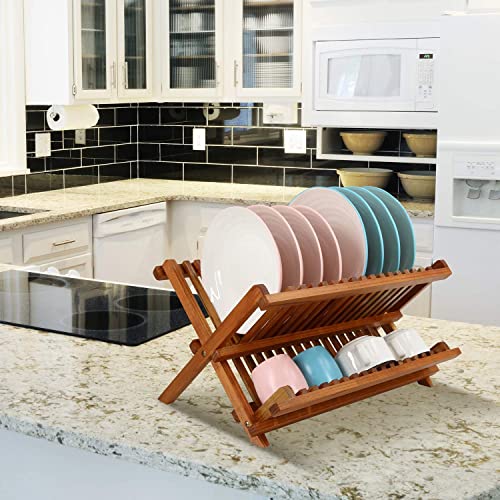 Teak Dish Drying Rack and 2 Tier Standing Shower Organizer Caddy - view 4
