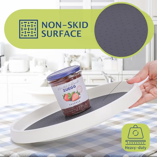 Set of 6, 10 Inch Non-Skid Lazy Susan Turntable, Lazy Susan Organizer for Cabinet, Pantry Organization, Kitchen Storage, Bathroom Sink Cabinet, Refrigerator, Countertop, Spice Rack (6 Pack 10 in) - view 3