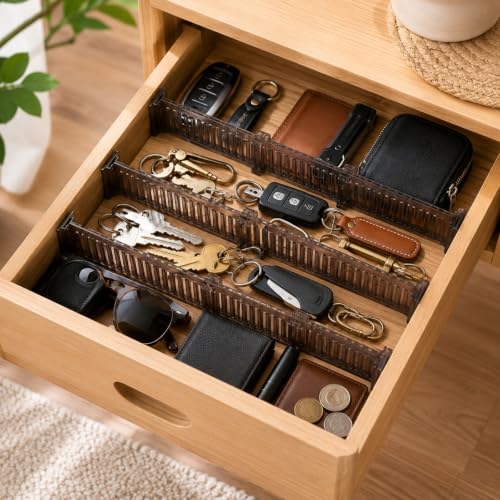 2 Pcs Drawer Organizer, Plastic Drawer Organizer Separators, Expandable Drawer Dividers, Telescopic Closet Dresser Partition Grid System for Sock, Underwear, Kitchen and Office - view 2