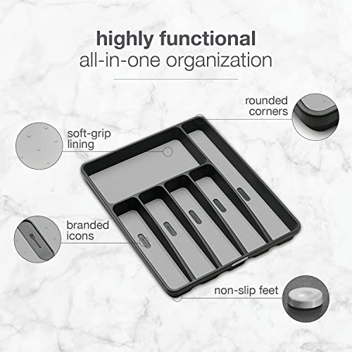 Classic 6 Compartment Silverware Tray, Granite - view 3