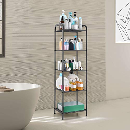 5 Tier Extendable Industrial Storage Rack, Charcoal Gray - view 6