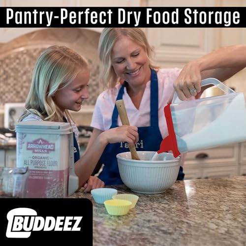 Clear Pantry Storage Container, Dry Storage, 4 Quart, Red Lid - view 4
