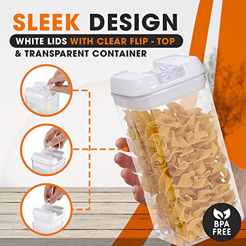 Airtight Food Storage Containers, Kitchen Storage Containers for Pantry, Set of 6 Food Containers with Lids Airtight, Pantry Storage Containers & Organizers with Lids, 12L, White - view 5