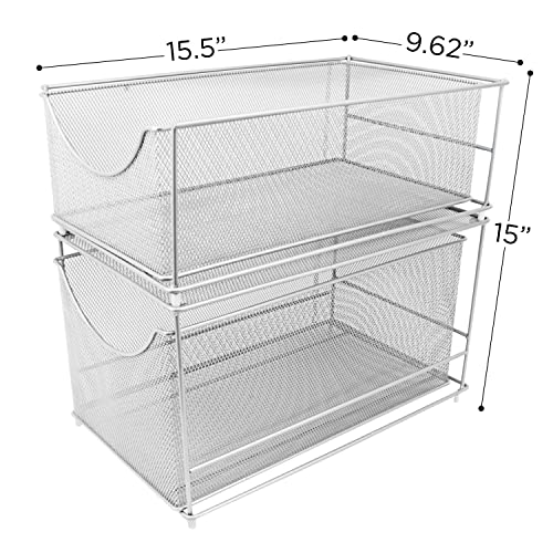 Under Sink Organizer, Pull-Out Mesh Drawer (Silver) - view 3