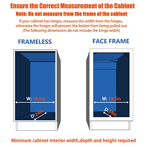 Pull Out Cabinet Organizer, Cabinet Pull Out Shelves 17" W x 21" D, Heavy Duty Cabinet Drawers Slide Out Kitchen Cabinet Organizers Storage Shelf - view 4