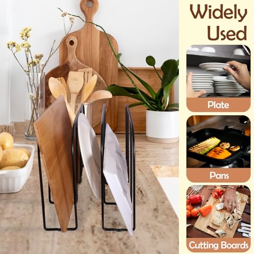 2 Pack Base Cabinet Tray Dividers 11.8 * 9 * 3inch Baking Sheet Organizer Rack Cookie Sheet Organizer Narrow U-shaped Wire Tray Divider Steel Cookware Holder with 3 Slots for Narrow cabinet - view 5