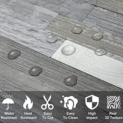 10-Sheet Peel and Stick Backsplash Wall Tile, PVC Kitchen Backsplash Peel and Stick in Distressed Wood, 9.4 sq.ft - view 3