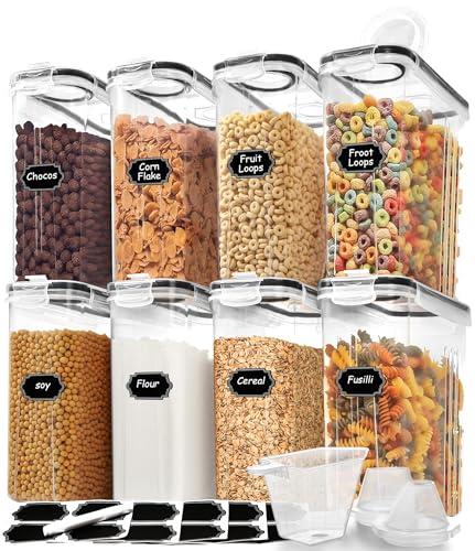 8PCS Large Cereal Containers Storage [4L/135.2 oz], Food Storage Containers