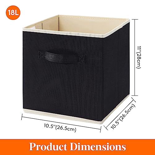 Storage Cubes, 11 Inch Organizer Bins, 18L Black, 12 Packs - view 5