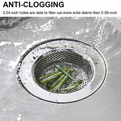2 Pcs Kitchen Sink Strainer Stainless Steel, Mesh and Punching, Kitchen Sink Drain Strainer, Sink Strainers with Large Wide Rim 4.5" Diameter for Kitchen Sinks - view 4