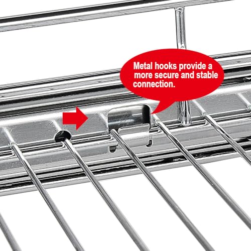 2 Tier Pull Out Cabinet Organizer (15.5" W x 21" D), Pull Out Drawers for Kitchen Cabinets, Pull Out Shelves for Base Cabinet Organization in Kitchen Bathroom Pantry, Chrome Finish - view 2