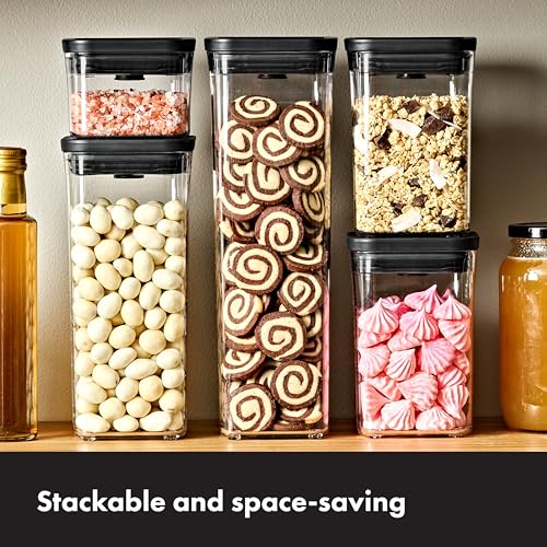 Good Grips POP Container — Rectangle Medium — 2.7 Qt / 2.6 L — Matte Black, Organization and Storage Solution - view 4