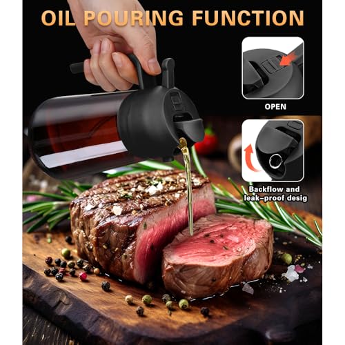 Oil Sprayer, 2 in 1 Oil Sprayer for Kitchen Cooking, 470ml Oil Spray Bottle for Home - view 3