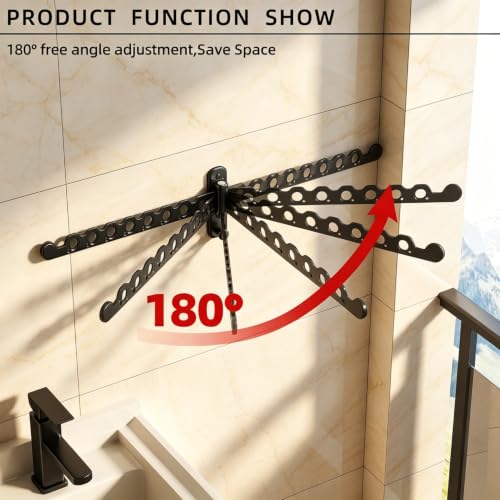 Wall Mounted Clothes Hanger Rack, Foldable Space Saving Laundry Rack - view 4