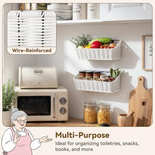 Wicker Hanging Basket, RV Storage and Organization, 2 Pack - view 2