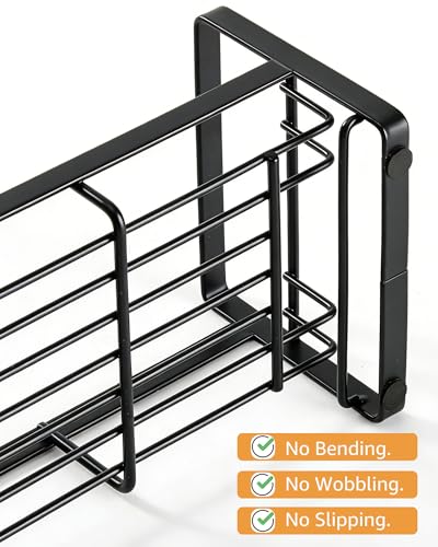 Large Kitchen Sponge Holder, 304 Stainless Steel Sink Caddy, Black - view 5
