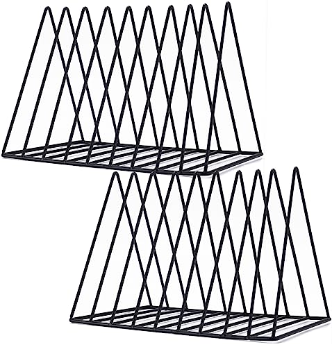 2 Pack Black Magazine Holder, 9 Slot Desktop File Sorter