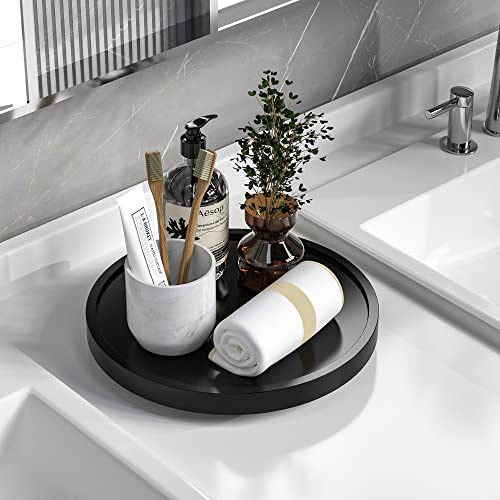 Turntable Vanity Tray, 10 Inch Bamboo Countertop Organizer