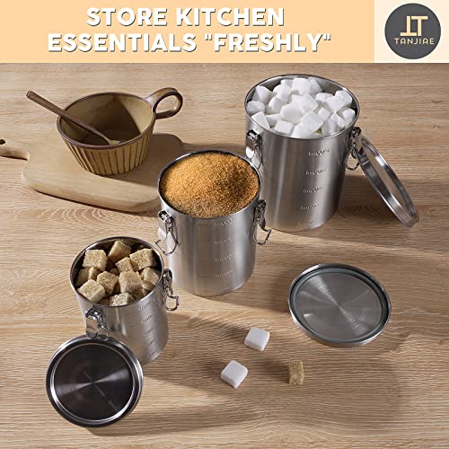 Bundle - 2 Items Compact Stainless Steel 100% Airtight Metal Canisters Sets for Small Kitchens - view 5