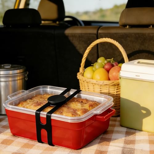Silicone Latch Strap for Slow Cooker Lid Self-Lock Tie, Black&White - view 2