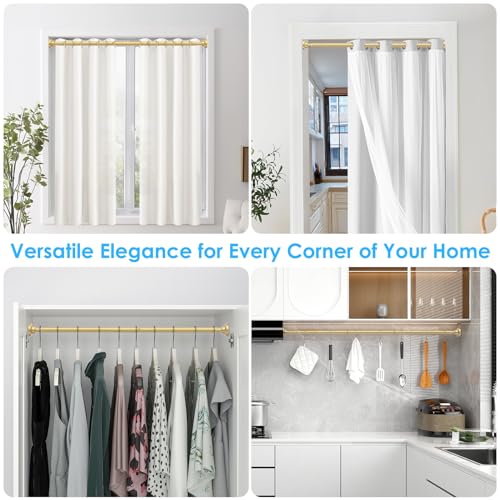 Tension Shower Curtain Rod No-Drill Anti-Slip 28-48 in 1", Gold - view 5