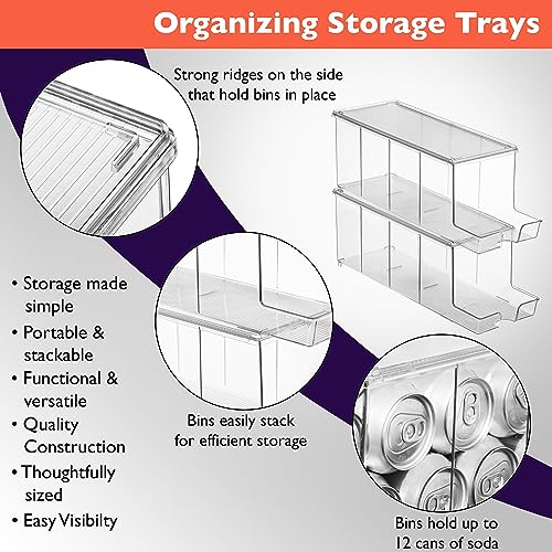 Soda Can Organizer Dispenser for Refrigerator, 12 Can, 2 Pack - view 4